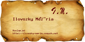 Ilovszky Mária névjegykártya