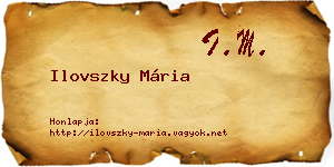 Ilovszky Mária névjegykártya