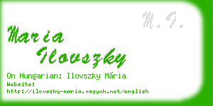 maria ilovszky business card